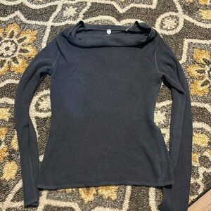 Margaret O’Leary Gray Waffles Knit Sweater